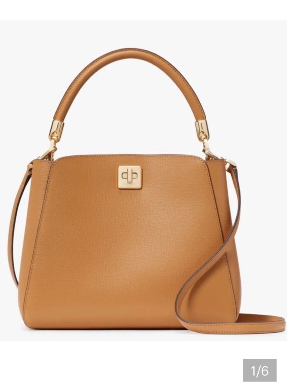 Leather Top-Handle Satchel in Tan
